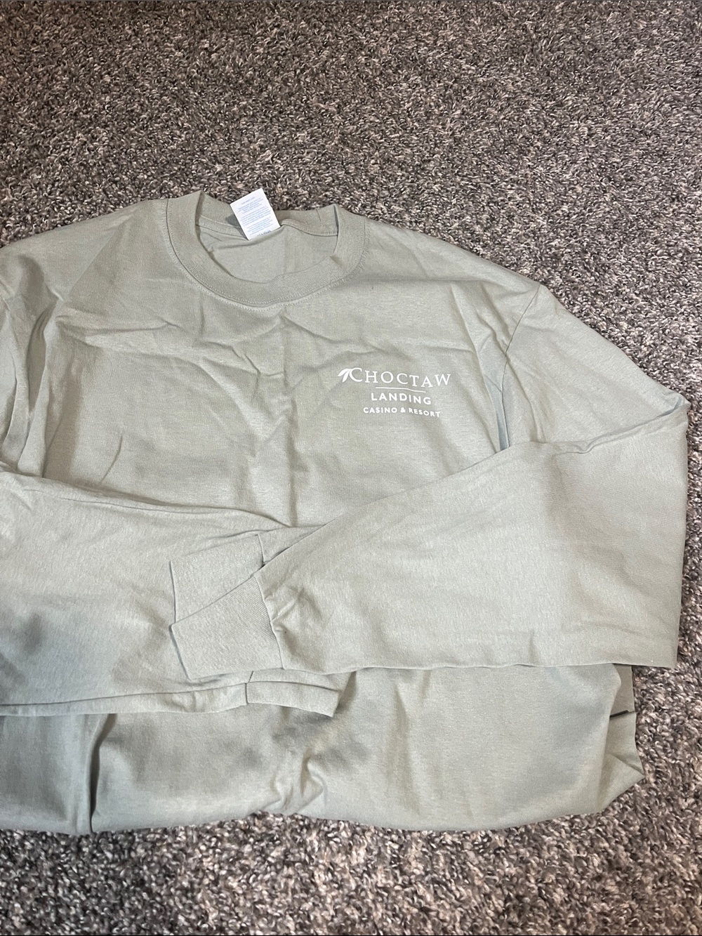 Choctaw Landing Logo Long Sleeve Tee - Sage Green